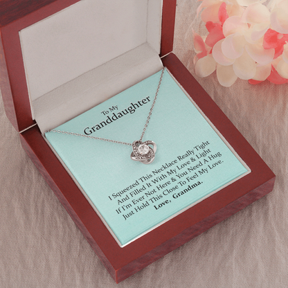 To My Granddaughter - I Love You Forever and More | Beautiful 14k White Gold Family Forever Love Knot | Granddaughter Keepsake Gift w/ Message Card