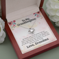 To My Granddaughter, Dreams | 14k White Gold Love Knot | Granddaughter Necklace Gift & Poem Card