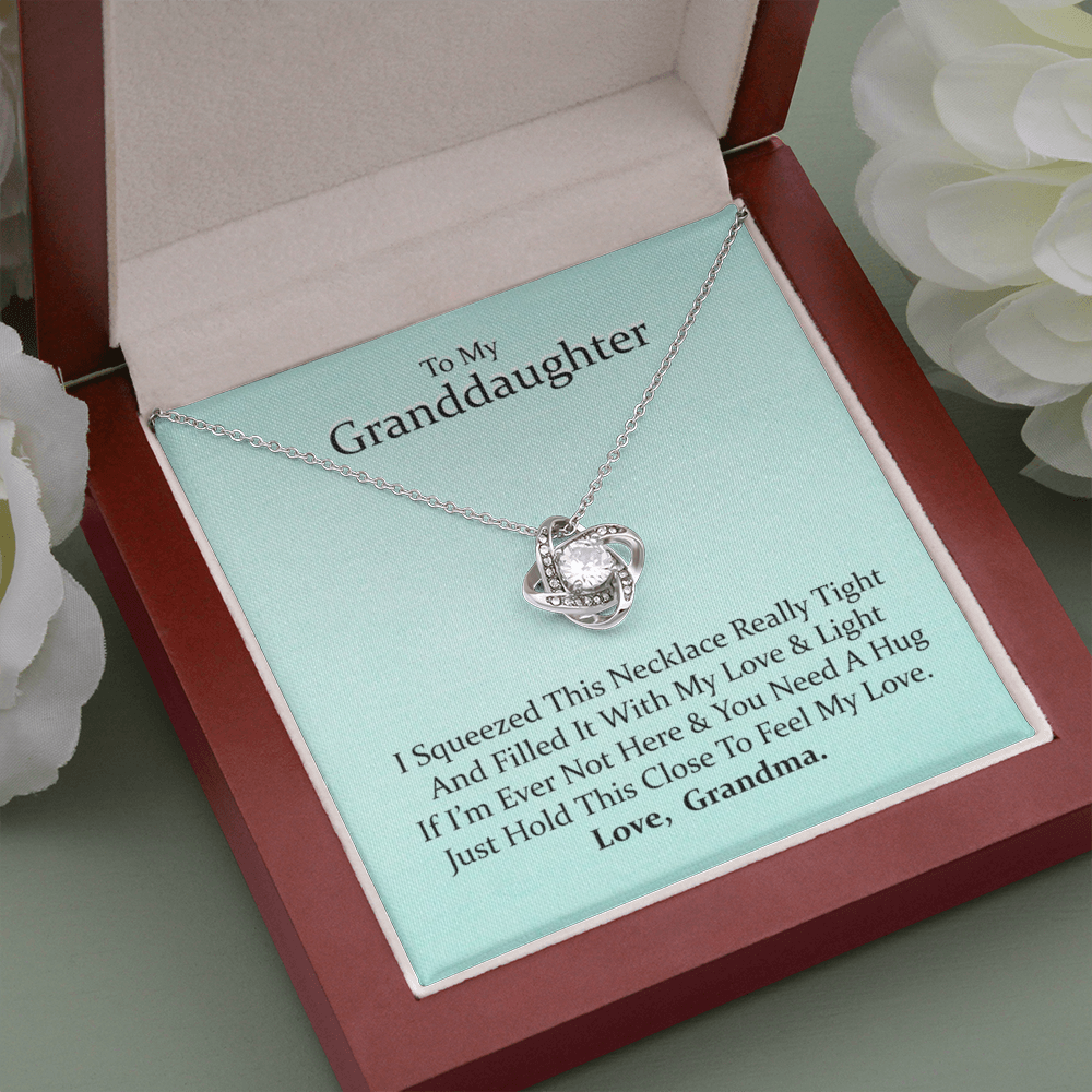 To My Granddaughter - I Love You Forever and More | Beautiful 14k White Gold Family Forever Love Knot | Granddaughter Keepsake Gift w/ Message Card