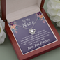 Necklace for Niece | 14k White Gold & Stainless Steel With Box and Poem Card (Lilac)