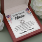 Necklace for Niece | 14k White Gold & Stainless Steel With Box and Poem Card (White)