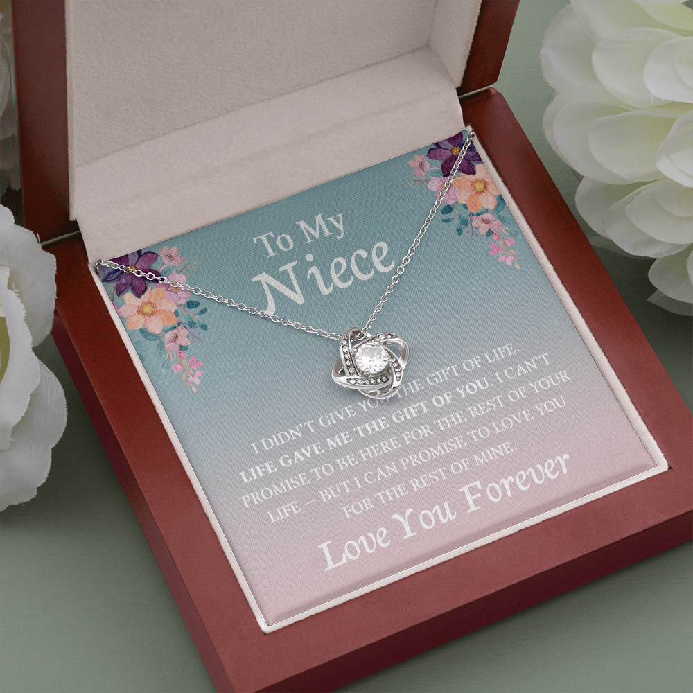Necklace for Niece | 14k White Gold & Stainless Steel With Box and Poem Card (Lily)
