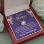 Necklace for Niece | 14k White Gold & Stainless Steel With Box and Poem Card (Purple)