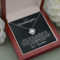 To My Grand Daughter - The Gift of You (Love Grandma) | Beautiful 14k White Gold Family Forever Love Knot | Real White Gold Necklace