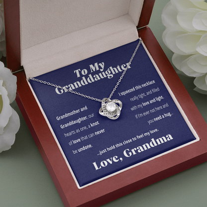 Granddaughter and Grandmother, Knot of Love | 14k White Gold and Stainless Steel Knot Necklace