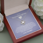 To My Granddaughter - Carry Me in Your Heart | 14k White Gold Knot Necklace