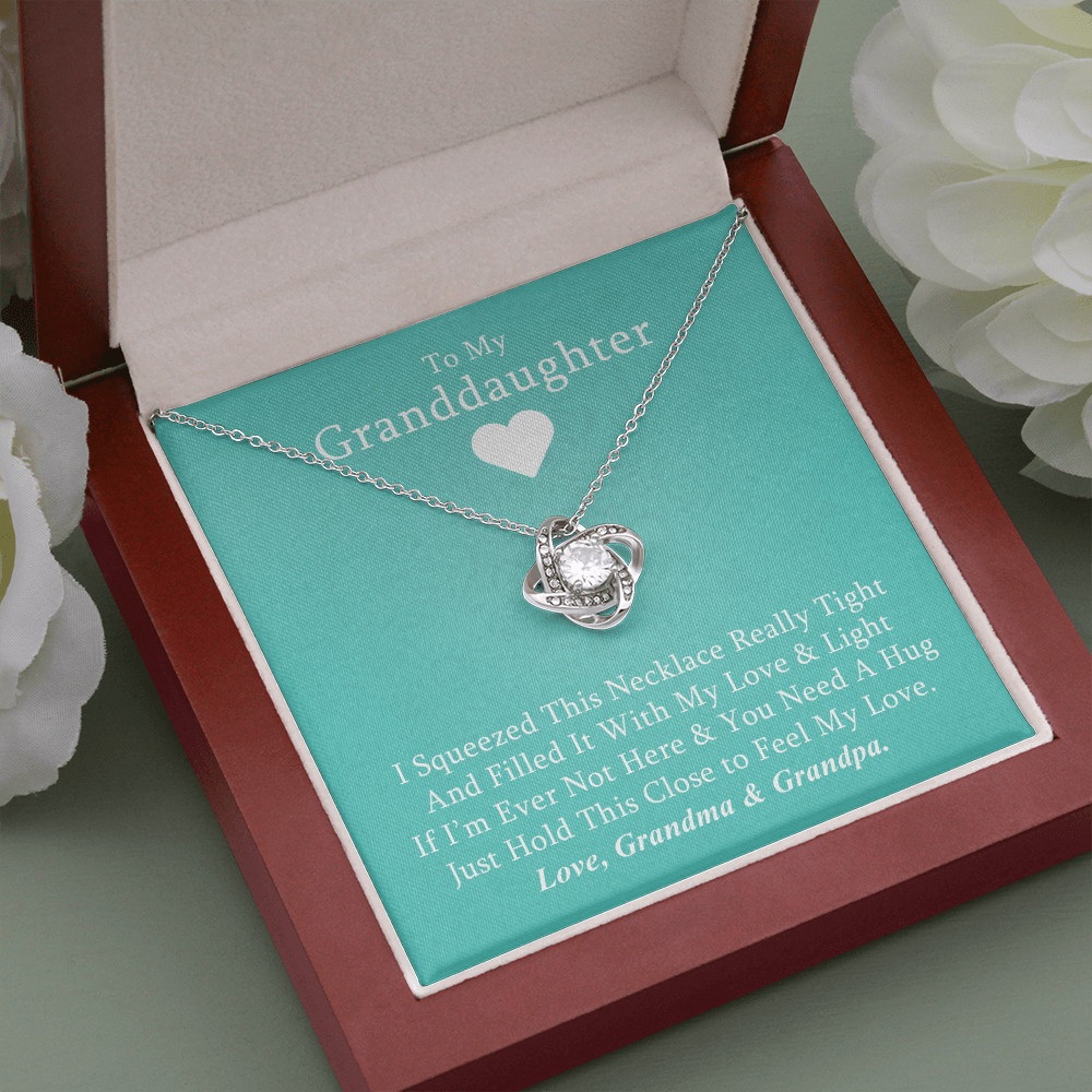 To My Grand Daughter (Love Grandpa/Grandma) | Artisan Crafted 14k Gold Family Knot Necklace