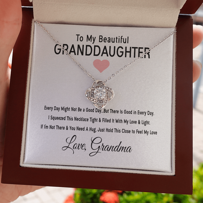 To My Granddaughter - Good In Every Day | 14k White Gold Necklace for Granddaughter From Grandma