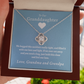 Granddaughter - Our Love (Blue) | Beautiful 14k White Gold Granddaughter Knot Necklace