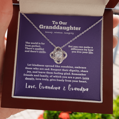 To Our Granddaughter - Wisdom | Beautiful 14k Gold & Stainless Steel Necklace