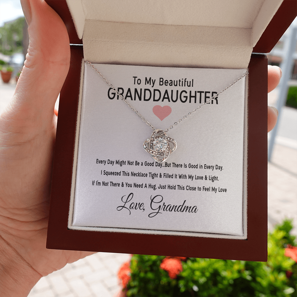 To My Granddaughter - Good In Every Day | 14k White Gold Necklace for Granddaughter From Grandma