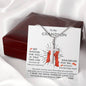 To My Grand Son - Somebody Loves You | Artisan Crafted 14k White Gold Cross Necklace with Sentimental Message Card
