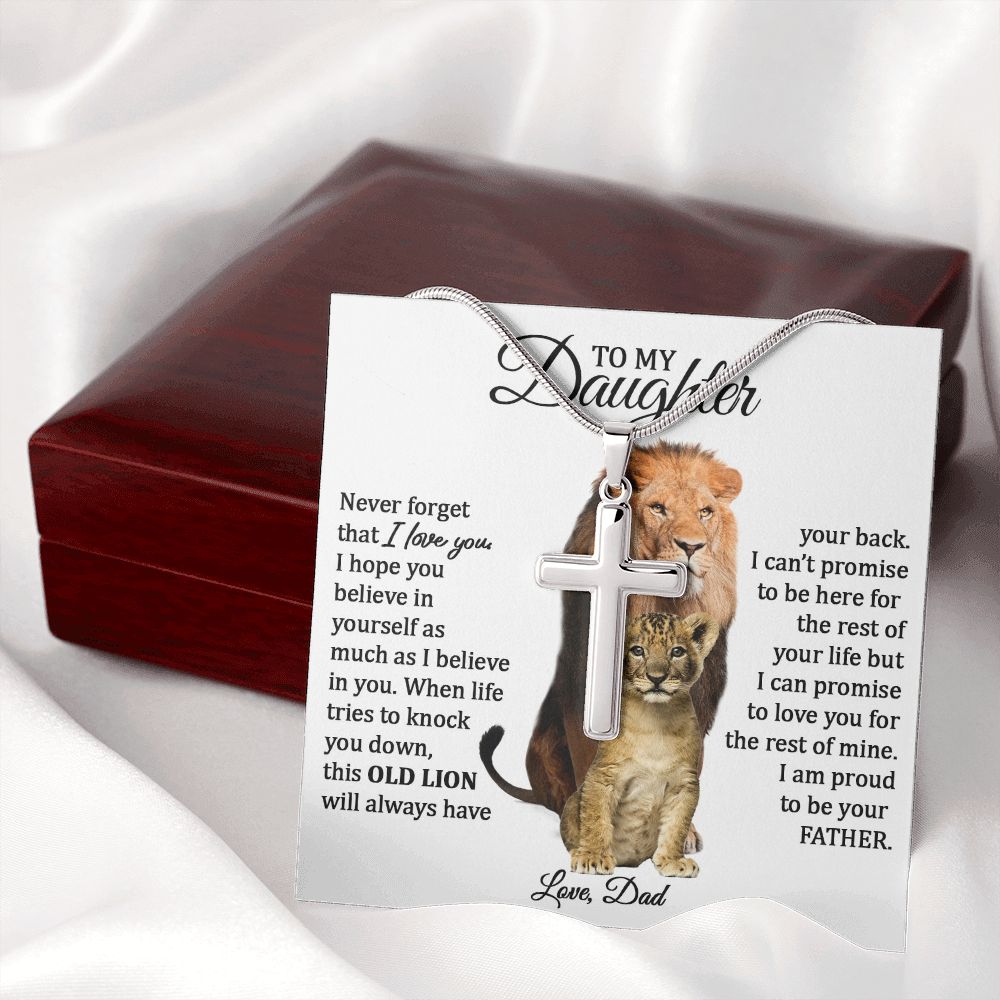 Daughter Cross Necklace (Love Dad) | Proud to Be Your Father