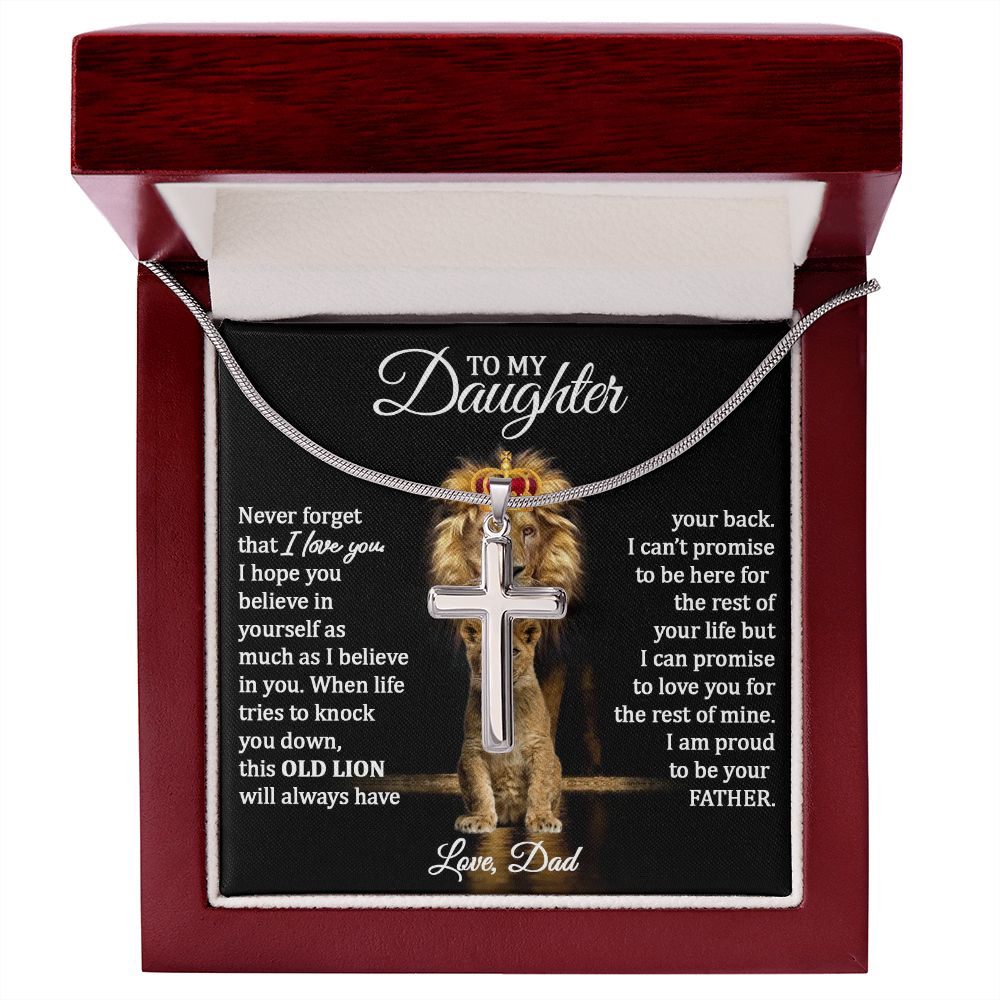 to daughter from dad christian cross necklace