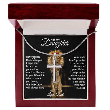 to daughter from dad christian cross necklace