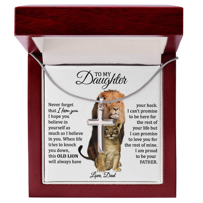 Daughter Cross Necklace (Love Dad) | Proud to Be Your Father