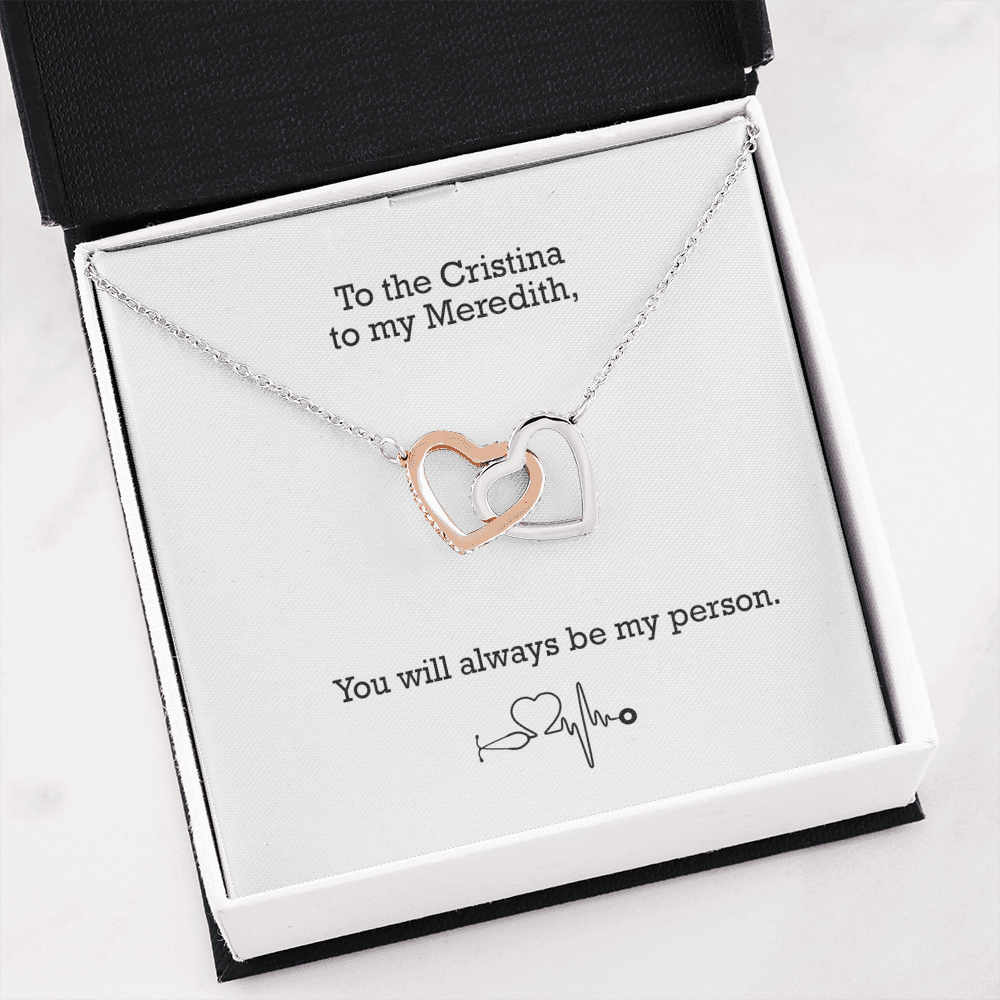 Cristina to My Meredith - You Will Always Be My Person | Locked Hearts Friendship Necklace