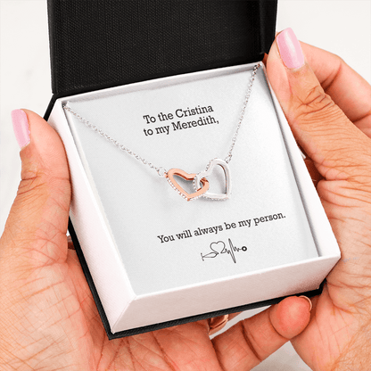 Cristina to My Meredith - You Will Always Be My Person | Locked Hearts Friendship Necklace