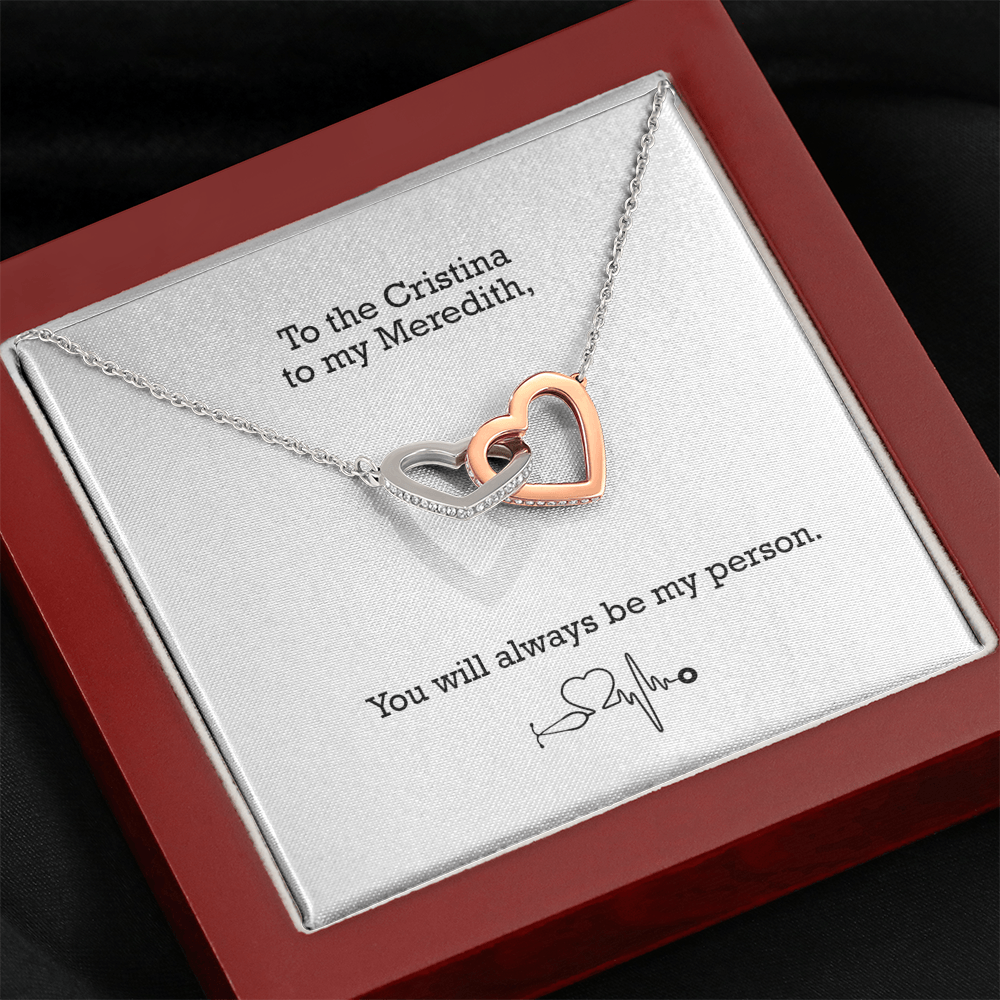 Cristina to My Meredith - You Will Always Be My Person | Locked Hearts Friendship Necklace