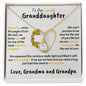 Lovely Granddaughter (Love Grandma & Grandpa) - Beautiful Gold Pendant Necklace