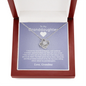 To My Granddaughter - Carry Me in Your Heart | 14k White Gold Knot Necklace