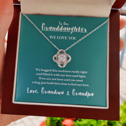 To Our Granddaughter - We Love You - 14k White Gold & Stainless Steel Necklace