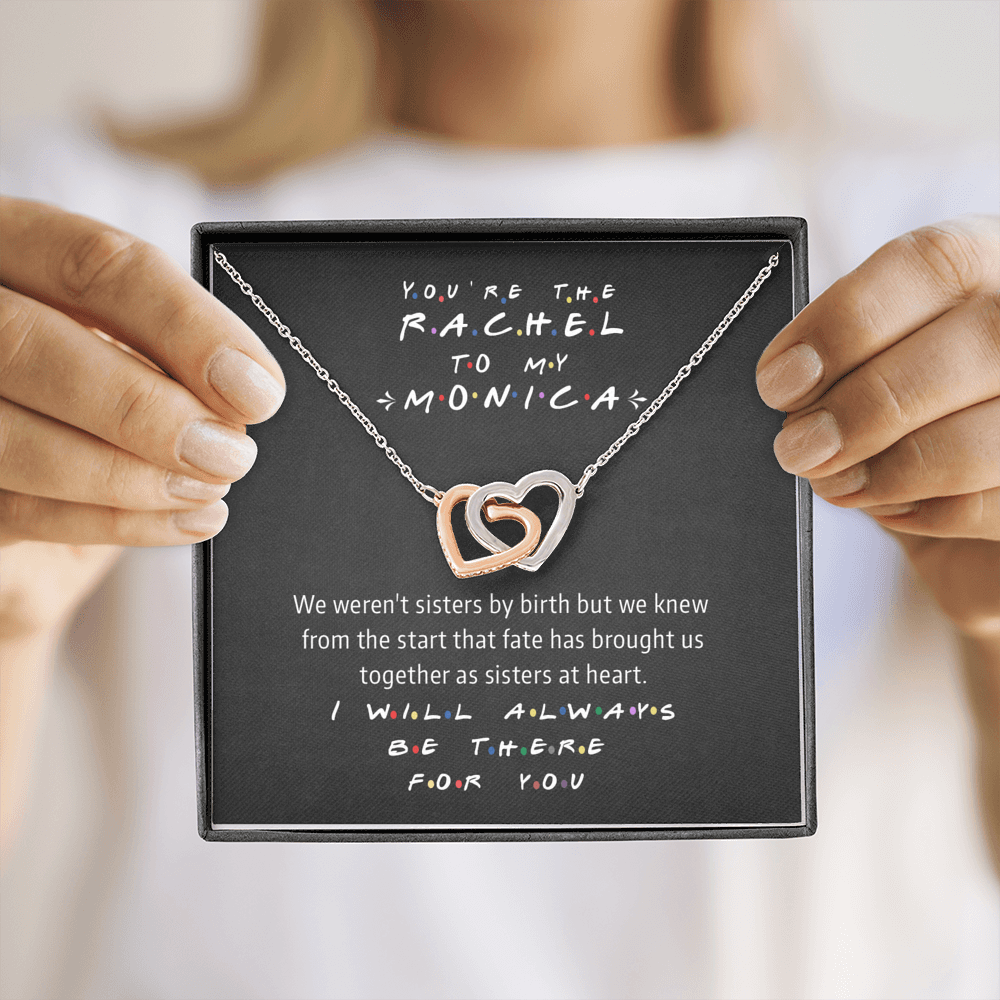 The Rachel to My Monica | Interlocked Hearts Eternal Friendship Necklace