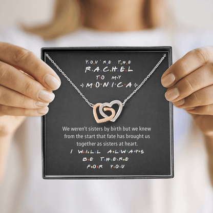 The Rachel to My Monica | Interlocked Hearts Eternal Friendship Necklace